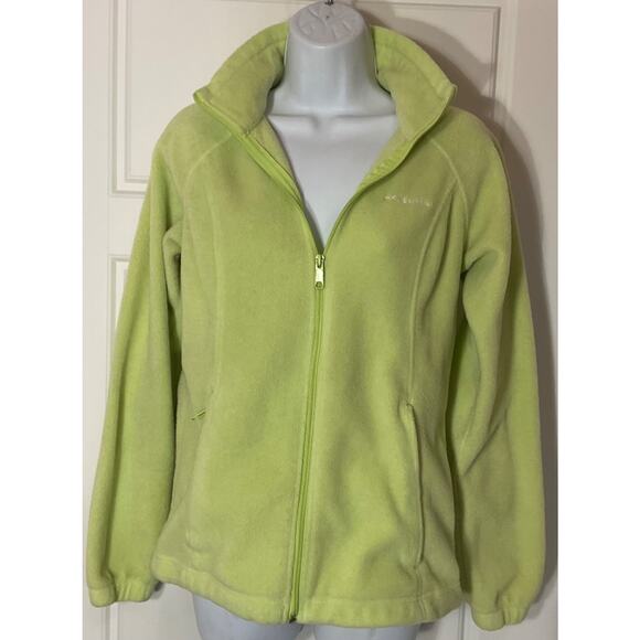 Columbia Lime Fleece Long Sleeve Cord to Cinch Waist Jacket W/ Zip Pockets S - Picture 1 of 7